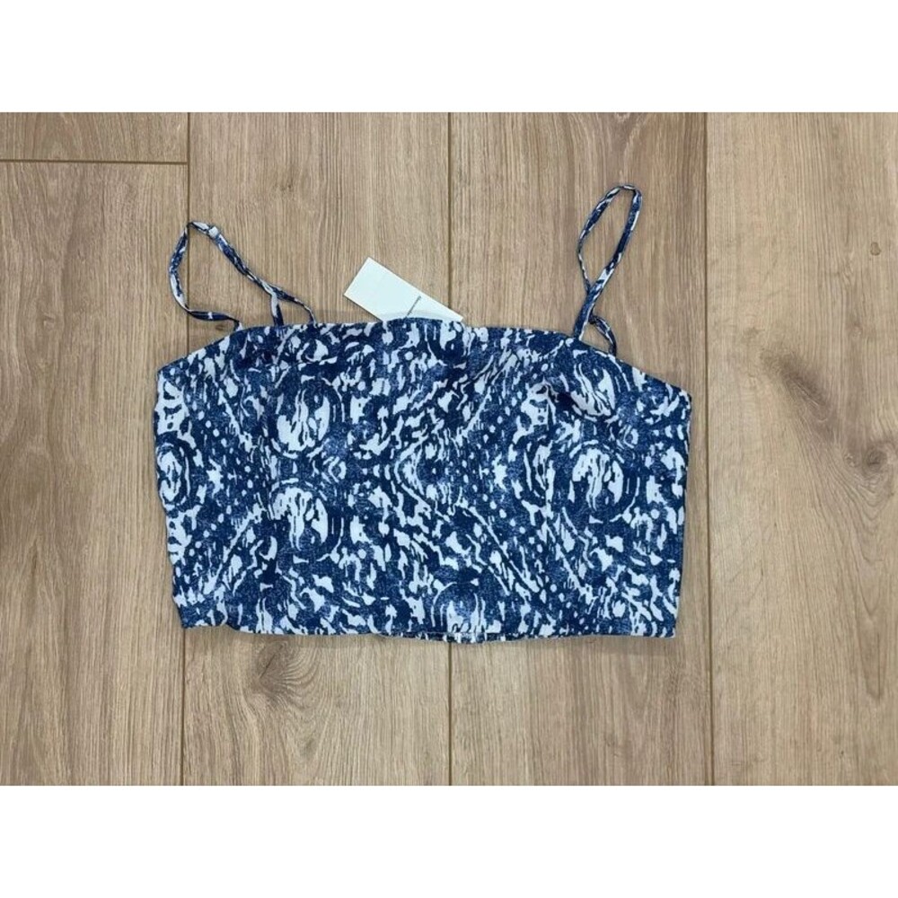 Abercrombie & Fitch Blue Pattern Crop Cami Top Size M NWT